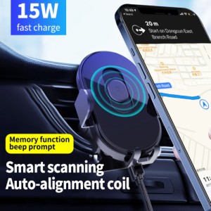 磁気スマート誘導車ワイヤレス充電15w急速充電エアアウトレットカーチャージャー