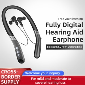 ワイヤレス Bluetooth 対応イヤホン デジタル補聴器 ネックバンド ヘッドセット マルチチャンネル スマート サウンド アンプ