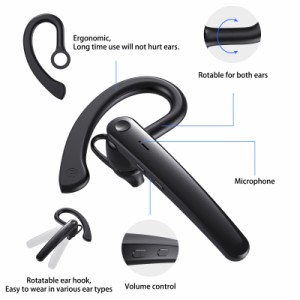 Air5 Bluetooth対応ヘッドセット ステレオ通話 クリアノイズキャンセリング 片耳ビジネスヘッドホン