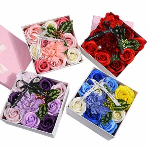 美しい色の石鹸の花のギフトボックス植物エッセンシャルオイルバス石鹸結婚式バレンタインデー教師の日母の日ローズギフト
