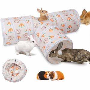 スエード T 字型トンネルチューブ 3 チャンネル折りたたみ式ウサギの隠れ家ペット用品小動物トンネルのおもちゃウサギウサギモルモット
