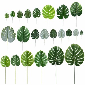 人工ヤシの葉シミュレーション熱帯植物は、家庭のデスクトップの装飾のためのパーティーサプライヤーを残します