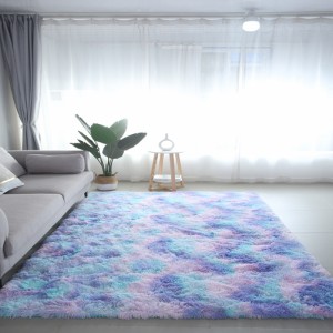 現代ふわふわエリアラグ豪華な絞り染めかわいいソフトラグ装飾カーペット子供の寝室リビングルーム 120 × 160 センチメートル