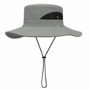 日よけ帽子 日焼け防止 つば広釣り帽子 夏 UV保護キャップ 釣り ハイキング ガーデニング ビーチ用