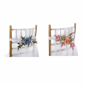 結婚式の椅子の花の装飾造花アレンジメント結婚式パーティー椅子バック宴会椅子の装飾