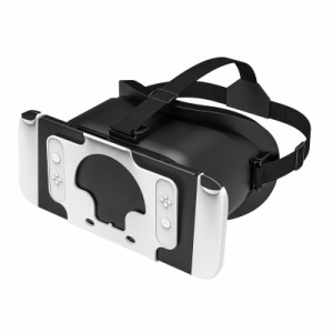 VR ヘッドセット 3D VR メガネ、調整可能なヘッドストラップ瞳孔距離高精細レンズと互換性スイッチ OLED ゲームコンソール