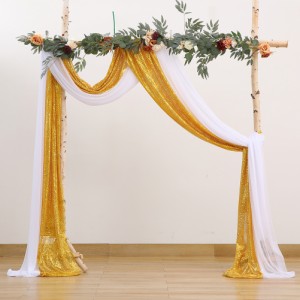 2 パネル結婚式のアーチドレープ生地しわになりにくく簡単に結婚式の屋内屋外の装飾のためにぶら下げ