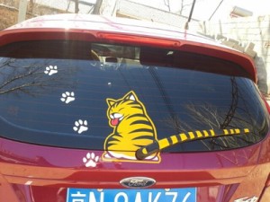 漫画面白い猫移動尾車のステッカー反射ビニール車の窓ワイパーデカール