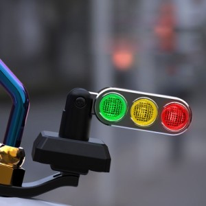 オートバイミニ信号機ヘルメット装飾警告ランプクイック分解ナイトライディング安全ライト