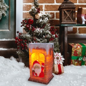 Led ソーラーライト防水クリスマスサンタ煙突シャンデリア風景ランプ屋外の庭の装飾