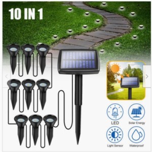 10 で 1 ソーラー Led スポットライト 500mah バッテリー風景ランプ屋外ガーデン中庭芝生の装飾