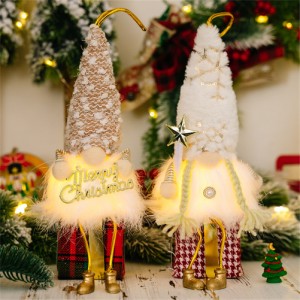 2個 ライトアップ クリスマス ノーム 置物 LEDライト付き 電池式 多機能 クリスマスデコレーション (31x8cm)