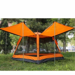 キャンプテント自動クイックオープンテント2?4人用防水拡大高さ2層テント