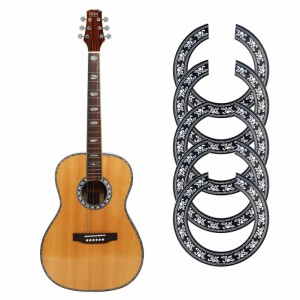 5pcs ギター ステッカー サウンドホール リング フラワーパターン クラシックギター ギター装飾 アクセサリー