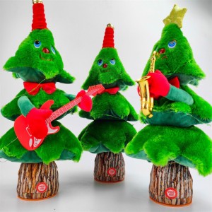 エレクトリックダンスクリスマスツリーぬいぐるみおかしい歌ダンス音楽クリスマスツリー人形のおもちゃ家の装飾