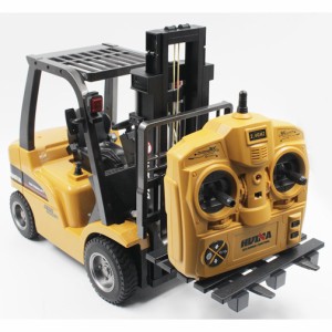 Huina Toys 1577 1 / 108ch合金Rcフォークリフトトラックおもちゃクレーン建設自動車車両サウンドライト付きワークベンチリフトRtrキッド