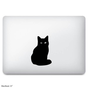 MacBookステッカー スキンシール 黒猫 blackcat MacBook 12 Pro13/15 (2016〜)