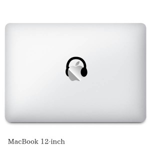 MacBookステッカー スキンシール ヘッドフォン headphone MacBook 12 / Pro13 / 15 (2016〜)