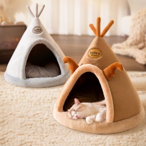 ペットベッド ドーム型 テント XL-65*65cm 犬 猫ハウス キャットハウス ベッド ドーム 猫 ベッド 春 冬用 ペットベッド ペット用品 クッ