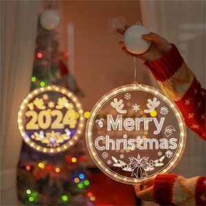 イルミネーション LEDライト 吸盤 2サイズ 電池式 Merry Christmas 新年 2024 クリスマス 飾りライト 屋内用 電飾 イルミネーションライ