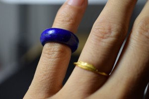 177-5 美品 1.5号 小指 天然 ラピスラズリ 青金石 リング くりぬき 指輪 ブレスレット