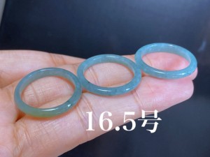 L146 藍水 16.5号 天然 グアテマラ産 A貨 本翡翠 くりぬき リング 黄翡翠