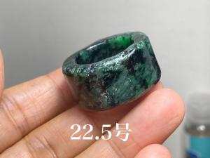 L6-126一点物白底花緑薄ラベンダーミャンマー産本翡翠リング