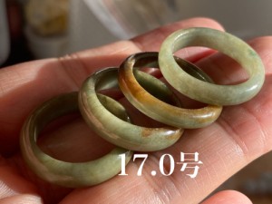 RG23-116 美品 17.0号 ミャンマー産 天然 本翡翠 リング 指輪 硬玉 くりぬき 誕生石