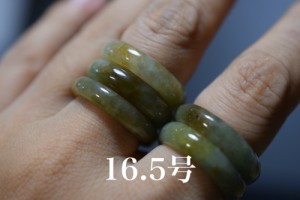 RG23-100 美品 16.5号 ミャンマー産 天然 本翡翠 リング 指輪 硬玉 くりぬき 誕生石