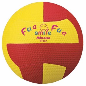 ミカサ MIKASA キッズ ドッジボール スマイルドッジ 縫い 約150g ふわふわドッジ2号  黄赤 FFD2 YR 2号 小学生用