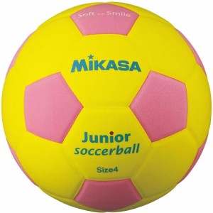 ミカサ MIKASA スマイルサッカーボール 軽量球 約180g 黄/ピンク SF4J YP サッカー 4号球 小学校用 20ESP