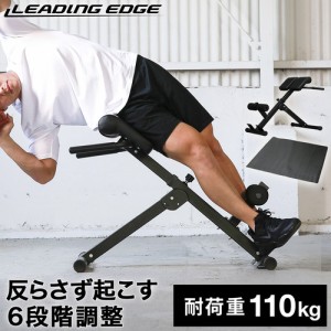 リーディングエッジ LEADING EDGE バックエクステンションベンチ 折りたたみ 背筋トレーニング用 & マット ブラック ESMT-110 BK