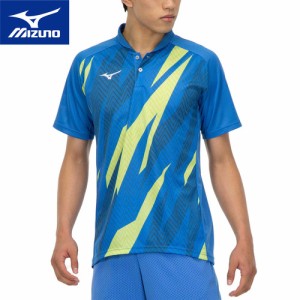 ミズノ MIZUNO メンズ レディース ドライエアロフローゲームシャツ ソニックブルー×ネオライム 62JA2001 25 半袖 トップス