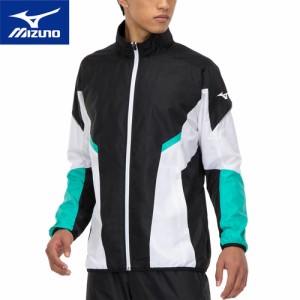 ミズノ MIZUNO メンズ レディース テニス トレーニングウェア ウィンドブレーカージャケット 総裏メッシュ ブラック×ブルーグリーン