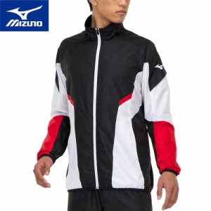 ミズノ MIZUNO メンズ レディース テニス トレーニングウェア ウィンドブレーカージャケット 総裏メッシュ ブラック×レッド 62JE1001