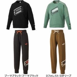 プーマ PUMA キッズ アルファホリデークルー 672653 ＆ アルファホリデースウェットパンツ 672661 上下セット セットアップ トレーナー