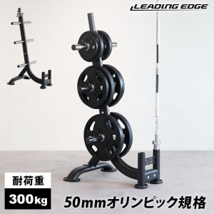 リーディングエッジ LEADING EDGE バーベルラック オリンピックプレートラック 50mm径穴 ダンベルプレート対応 ブラック LE-OPT950 BK