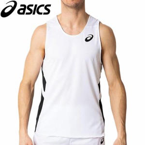 アシックス asics メンズ APGA3 M’Sランニングシャツ ブリリアントホワイト/ブラック 2091A124 100 陸上競技 ランニングウェア