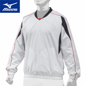 ミズノ MIZUNO メンズ レディース Vネックジャケット ホワイト×ネイビー 12JE9V33 01 長袖 ジャケット アウター トレーニングウェア