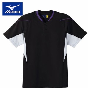 ミズノ MIZUNO キッズ 野球ウェア ユニフォームシャツ イージーシャツ ブラック×ホワイト×パープル 52MJ451 09 半袖
