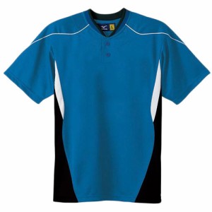 ミズノ MIZUNO メンズ レディース 野球ウェア 練習用シャツ イージーシャツ ブルー×ネイビー×ホワイト 52MW452 27 半袖 シャツ