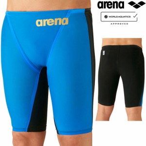 ★クリアランス★★お得★アリーナ arena メンズ 競泳水着 ハーフスパッツ ブラック×ブルー×ゴールド ARN-0001M BUGD 2023春夏モデル