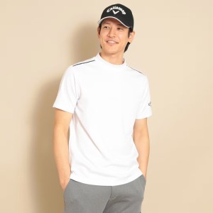 キャロウェイアパレル Callaway Apparel メンズ ゴルフウェア 半袖シャツ パターンロゴジャカード半袖モックネックシャツ ホワイト