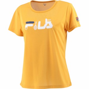 フィラ FILA レディース グラフィックTシャツ イエロー2 VL2652 18A 2023春夏モデル 半袖 Tシャツ トップス クルーネック テニス