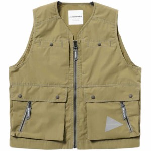 アンドワンダー and wander メンズ タフナイロンベスト ベージュ 5743181017 tough nylon vest ベスト チョッキ アウトドア