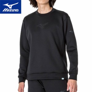 ミズノ MIZUNO メンズ レディース ストレッチスウェットクルー ブラック 32MCA052 09 トレーニングウェア スポーツ 長袖シャツ