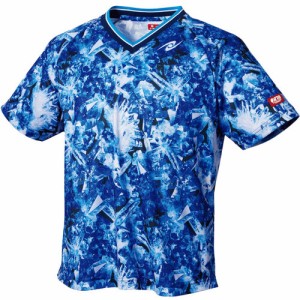 ニッタク Nittaku メンズ レディース 卓球ウェア ゲームシャツ ミネラブルシャツ ブルー NW2206 09 半袖 トップス ブイネック