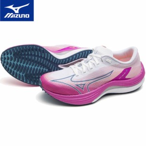 ミズノ MIZUNO レディース ランニングシューズ ウエーブリベリオンフラッシュ ホワイト/シルバー/ピンク J1GD2335 21 W.REBE.FLASH