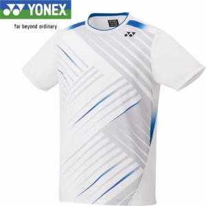 ヨネックス YONEX メンズ レディース ユニゲームシャツ フィットスタイル ホワイト 10473 011 バドミントンウェア 半袖トップス 試合