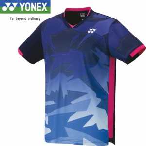 ヨネックス YONEX メンズ レディース ユニゲームシャツ フィットスタイル ネイビーブルー 10474 019 バドミントンウェア 半袖トップス